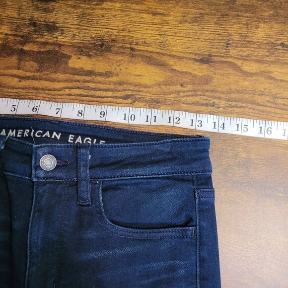 American Eagle Jeans 2 S Jegging Super Hi Rise Super Stretch Dark Wash NWOT - Picture 7 of 11